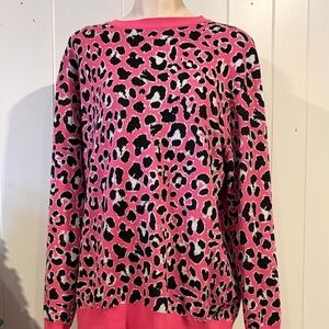 Simply Southern Pink Leopard Print Sweater